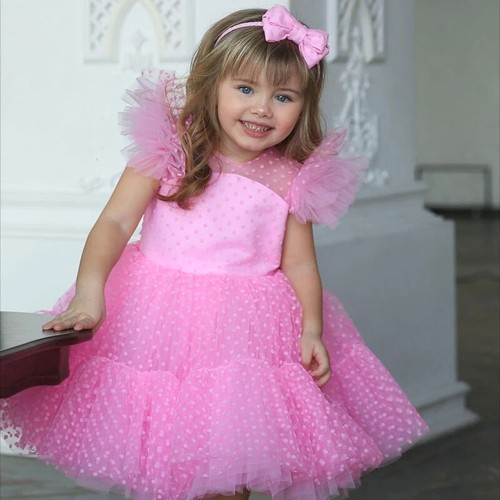Girls Mesh Tulle Princess for Kid 4-10 Years Wedding Party Prom Vestidos Clothes - Picture 15 of 29