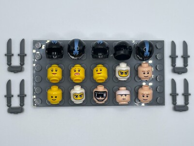 Lego - Male Female Minifigure Heads New! Yellow Flesh Faces Batman head