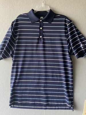 FOOTJOY x Sleepy Hole Mens Polo Shirt Medium Blue Striped 2417