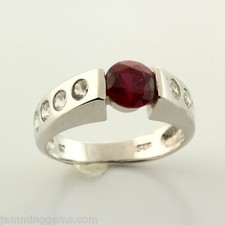 CLEARANCE Sterling Silver Accented Lab Created Ruby Ring
