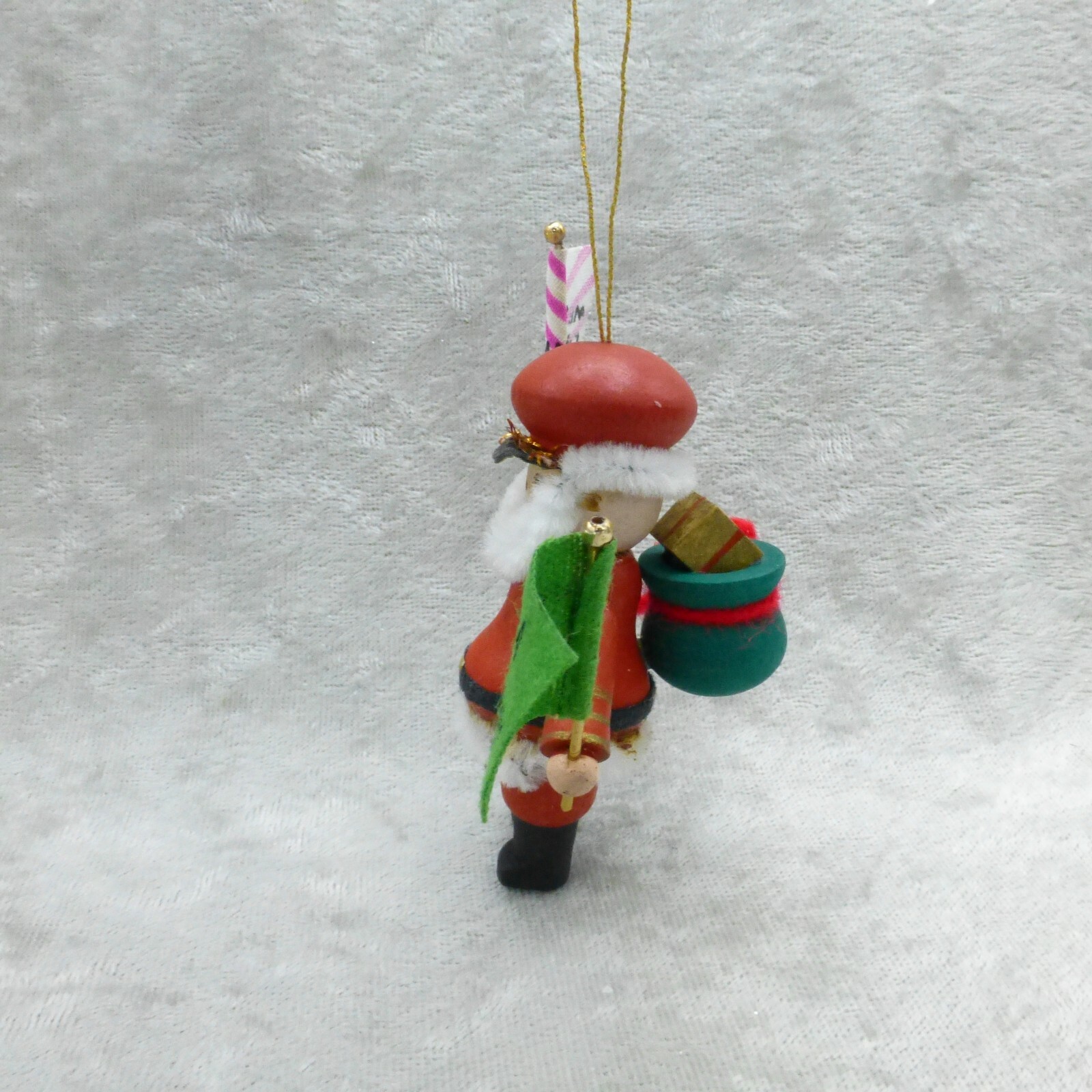 Vintage Kurt Adler Wood Santa Christmas Christmas Ornament Erzgebirge Style - Photo 4 sur 7