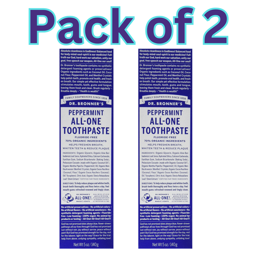 Dr.Bronner's Peppermint All One Toothpaste Fluoride Free Organic
