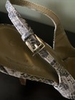 *COLE HAAN* Ivory Green Snakeskin Print Slingback Platform Peeptoe Heels Size 8 — photo 6