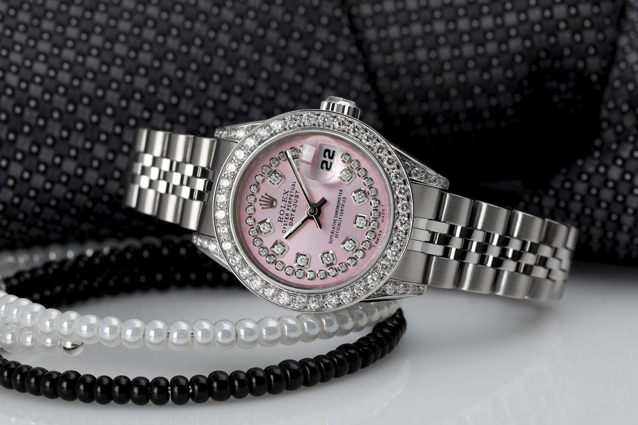 26mm Rolex Datejust Ladies Watch - Metallic Pink Dial & Diamonds image 4