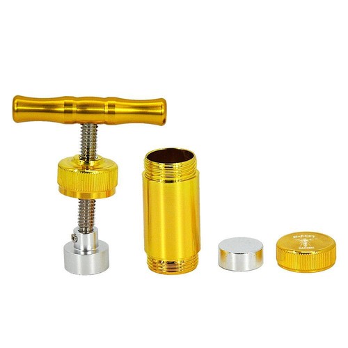 Kräuter Pollen Kompressor Drücker T-Griff Schwerlast Kräuter Zerkleinerer Silber Neu - Bild 16 von 26