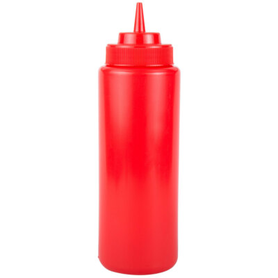  Choice 32 oz. Wide Mouth Squeeze Bottle - 6/Pack (select color)