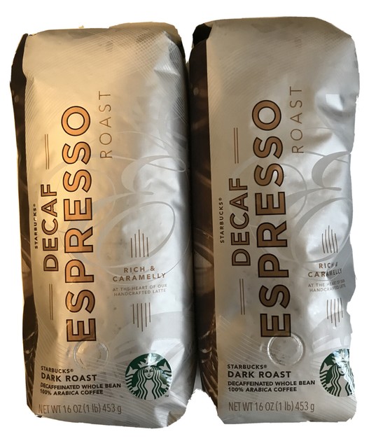 Starbucks Decaf Espresso Dark Roast Whole Bean Coffee 1lb Dec 2017 Decaffeinated for sale online