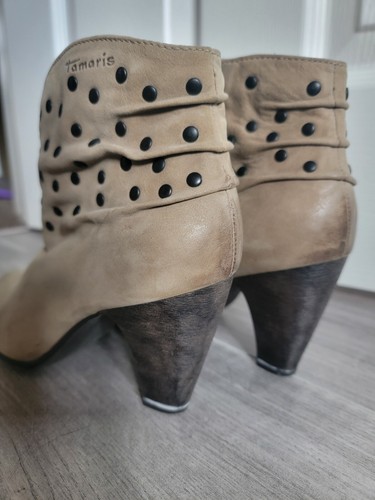 Womens Tamaris Low Heel Brown Suede Boots UK 3 EUR 36 - Picture 3 of 7