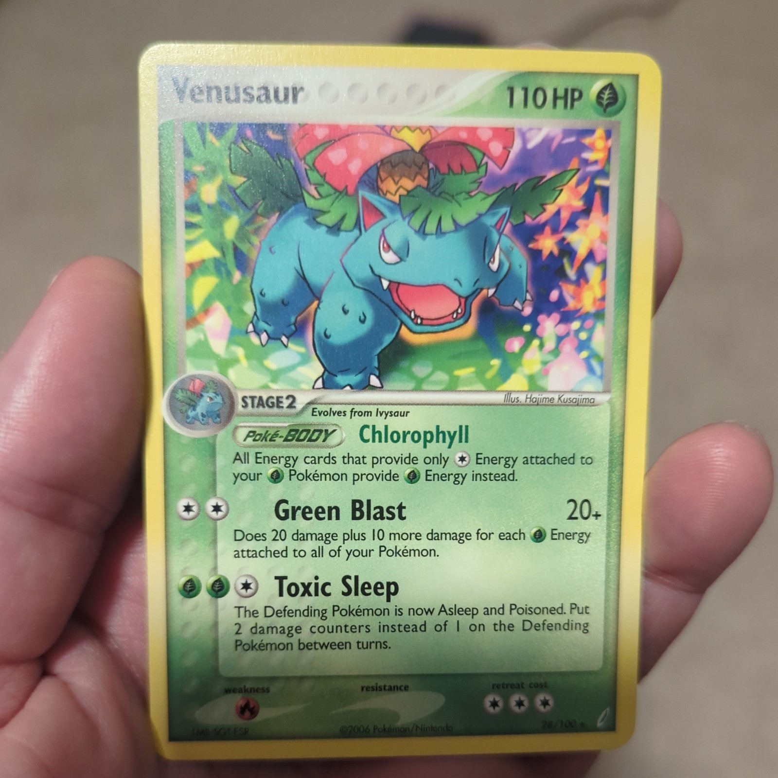 Pokemon Card Venusaur EX Crystal Guardians Rare 28/100  NM