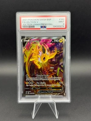 PSA 9 Jolteon V SWSH183 - Black Star Promo - Jolteon Vmax Premium Collection - Image 1 of 2