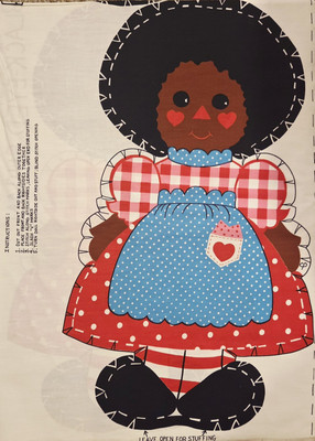 Unique SOFT BLACKEYED SUSAN AFRICAN AMERICAN DOLL FABRIC PANEL Cut Sew Craft