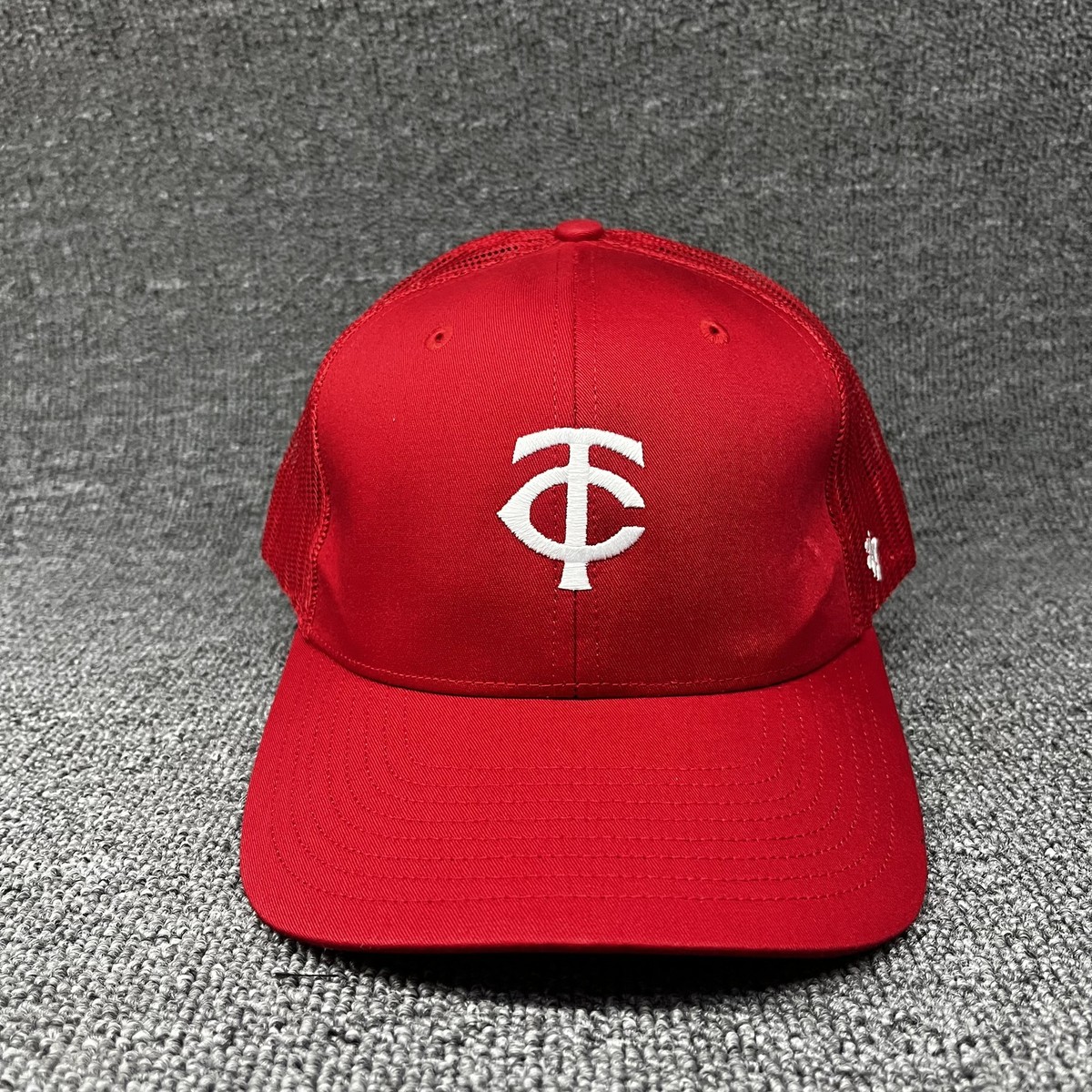 47 Brand Minnesota Twins Red Trucker Snapback Hat TC Logo Mesh Back Cap