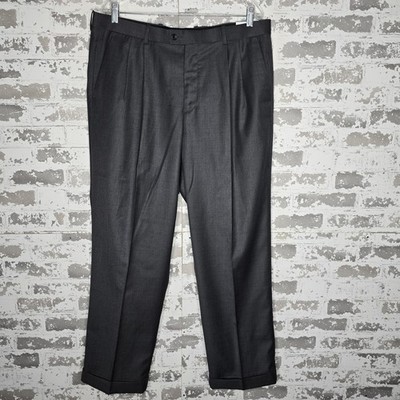 NWT Perry Ellis Dress Pants Mens 36x30 Gray Travel Luxe Classic Fit Pleated