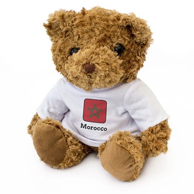 Marokko Flagge Quadratisch - Teddybär - Süß Lustig - Moroccan Souvenir Geschenk