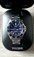 PULSAR, PX3 AS3 MEN BLUE DIAL SOLAR QUARTZ ANALOGUE WATCH, STAINLESS STEEL,
