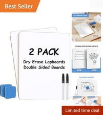 Small White Board 2 Pack Dry Erase Boards, 9''x 12'' Mini White Board Double ...