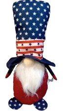 Greenbrier Shelf Sitter Gnome Plush Red White Blue 12 Inch Uncle Sam 4th Of July