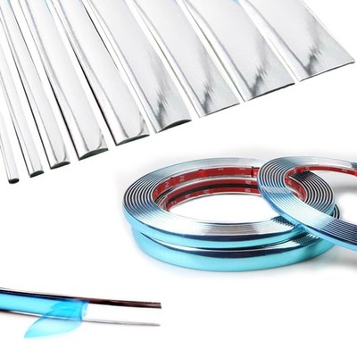16Ft Chrome Silver Auto Molding Trim - Extra Thick Bumper Window Door Strip, Scr