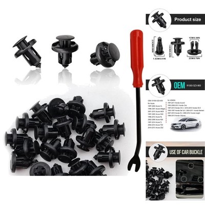 100pc 10mm Bumper Fender Liner Clips Retainer Push Rivets with Fastener Remover