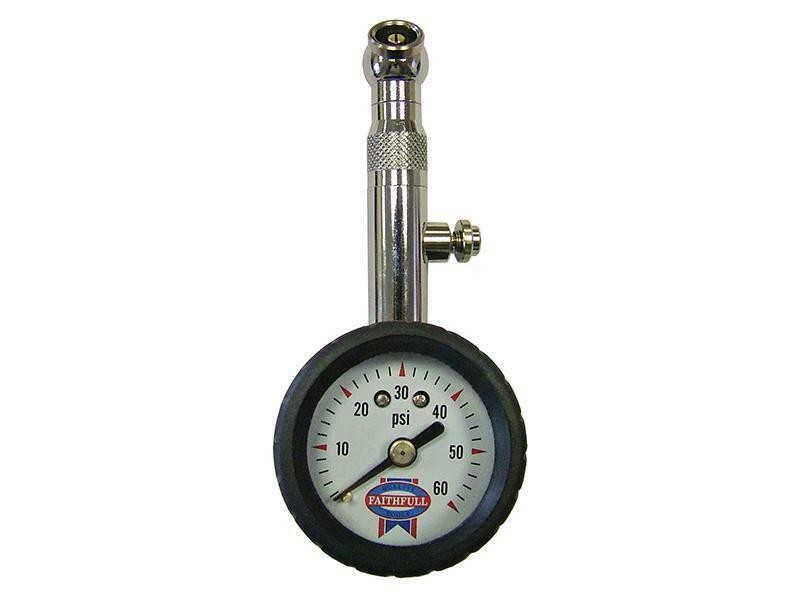 Faithfull Tyre Pressure Dial Gauge 60Psi FAIAUPGAUGE