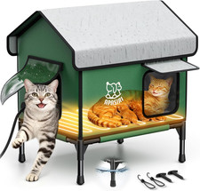 Heated Outdoor Cat House for Winter: Indestructible Insulated Cat House with Hea