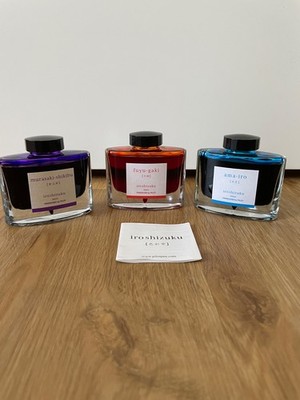 Iroshizuku - 3 x 50 ml - fuyu-gaki; ama-iro; murasaki-shikibu - (fast) wie neu