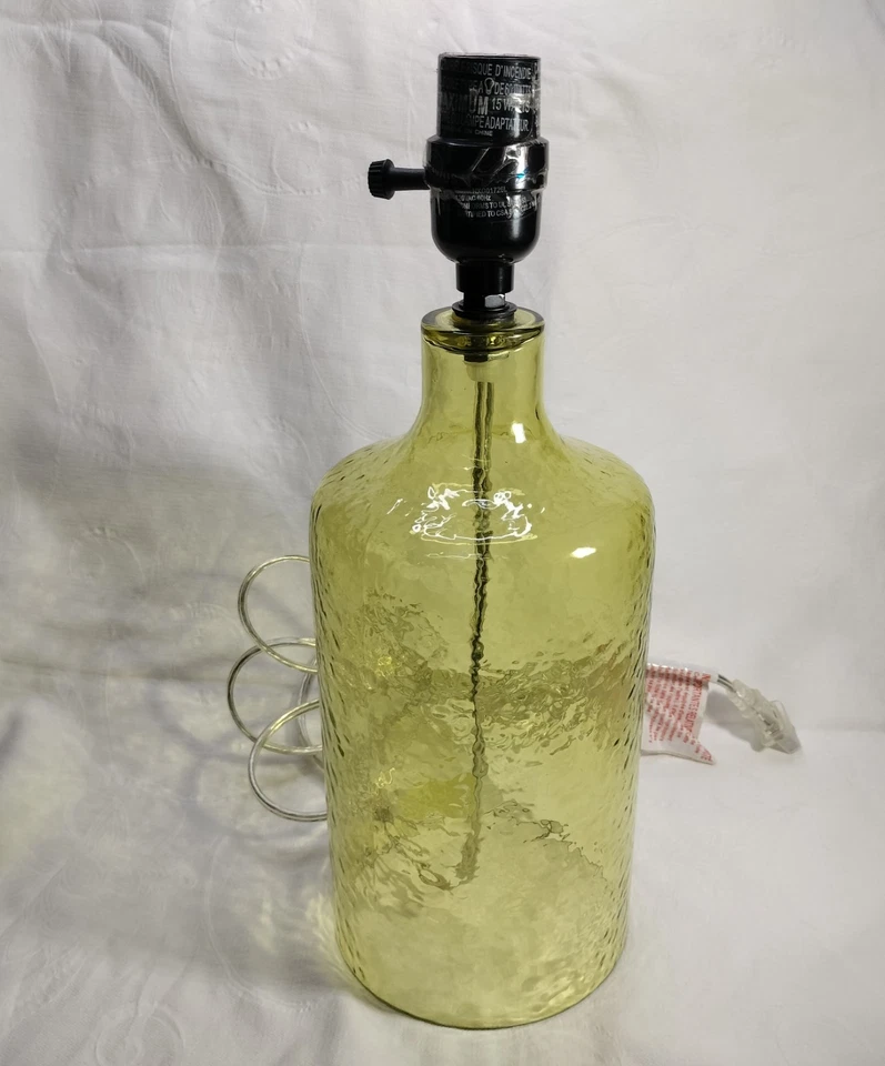 Base de lámpara de vidrio amarillo transparente solo 2014 NXG01726L China 13X5" 63" cable Foto 4 de 4