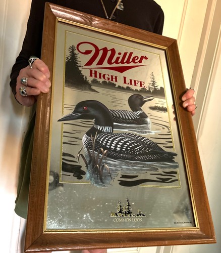  Miller HIgh Life "The Loon" Bar Beer Mirror 1992 # Six in the Wildlife Series!!