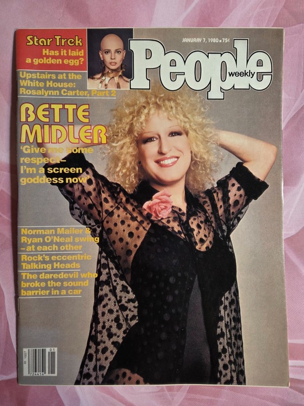People Magazine- January 7 1980, Bette Midler, Star Trek, No Label, FN/VF!