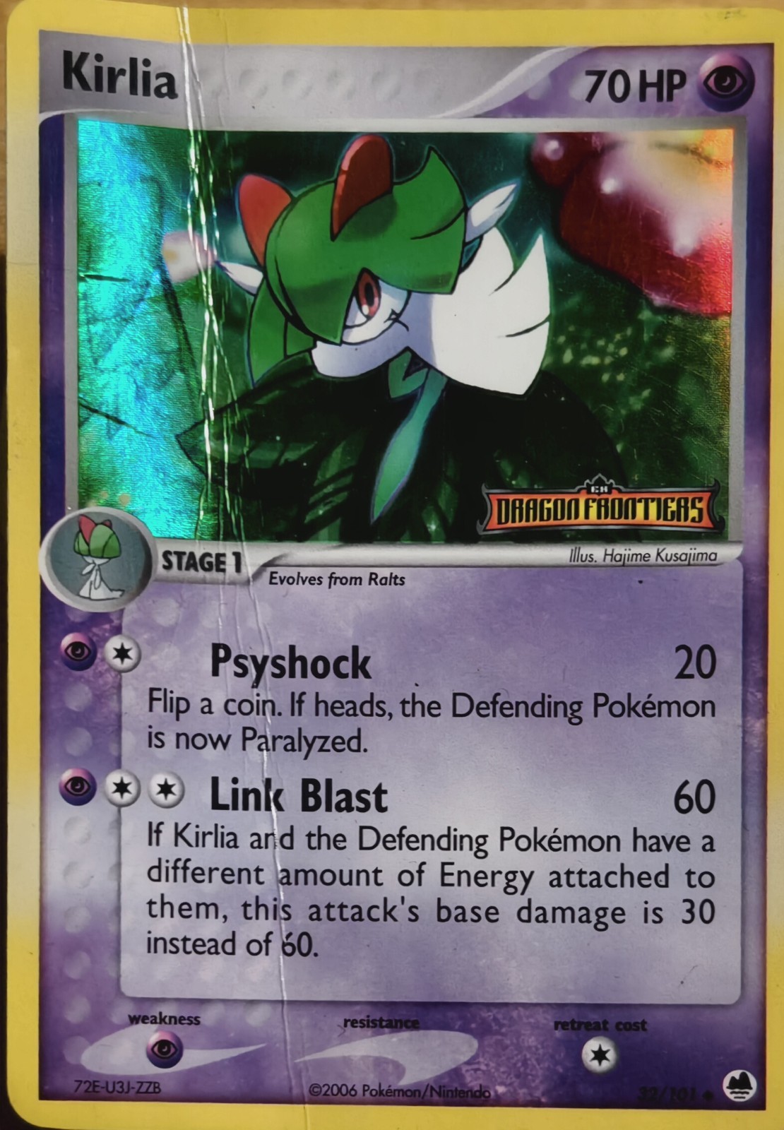 Kirlia 32/101 EX Dragon Frontiers Reverse Holo