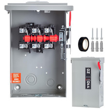 60 Amp Disconnect Switch 3 Pole 110/240V, Non-Fusible Safety Switch, Indoor Outd