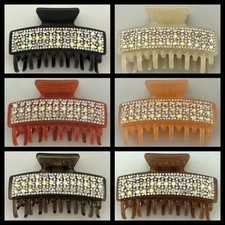 ACRYLIC HAIR CLAW SPARKLING AB  CLEAR CRYSTALS SELECT COLOR FREE USA SHIPPING