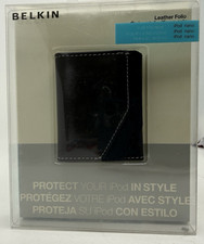 Belkin Black Leather Folio Case for iPod Nano 3rd Gen New In sealed package