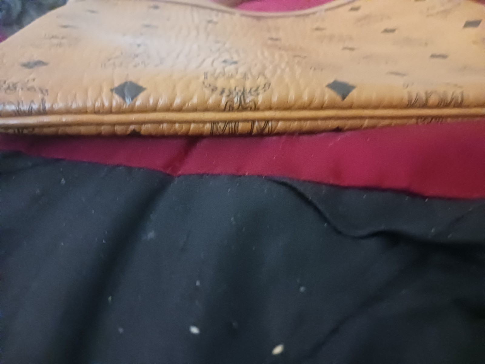 MCM Cognac Brown Crossbody Pouch Visetos Original