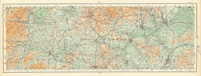 Shropshire Staffordshire Leics Notts Flintshire Derbys. ORDNANCE VERMESSUNG 1922 Karte