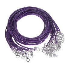 10pcs Waxed Necklace Cord Bulk, 23" and 2mm Dia Necklace String, Dark Purple