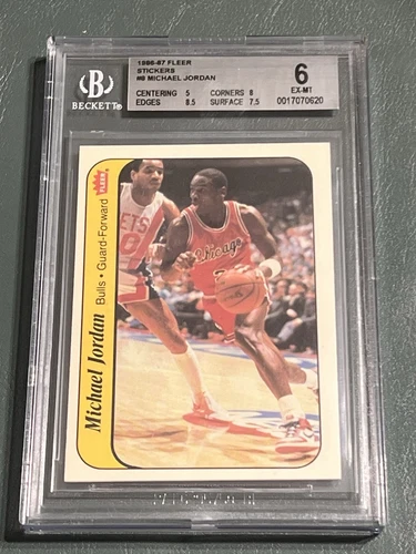 1986-87 Fleer Michael Jordan Sticker Graded BGS 6!!