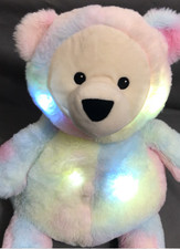 FAO Schwarz Plush LED Bear with Sound Pastel Rainbow Stuffed Toy