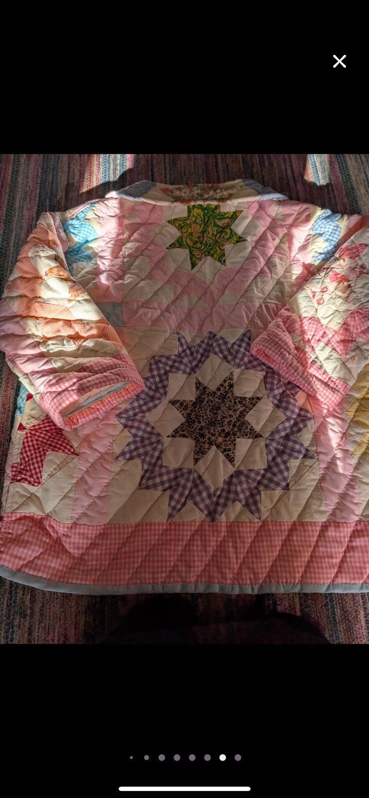 Handmade repurposed Patchwork Quilted Jacket Pink… - image 8