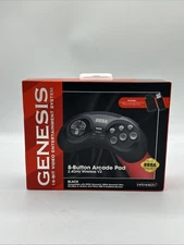 Retro-Bit SEGA GENESIS 2.4 Ghz Wireless 8 BUTTON Arcade Pad SWITCH Steam PS3