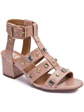JANE AND THE SHOE Womens Beige Crocodile Betty Gladiator Sandals Shoes 9.5