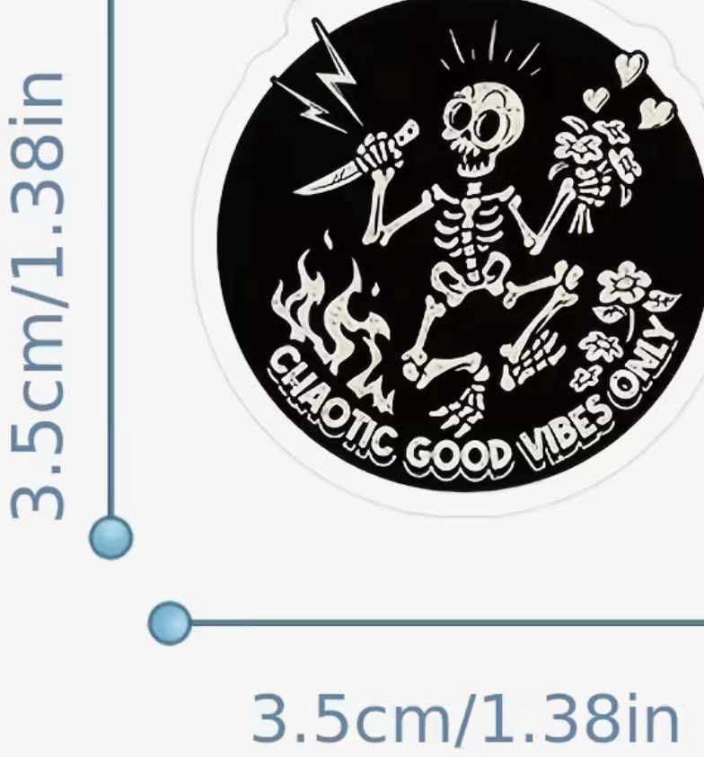 60 PCs Skulls Skeleton Gothic Stickers Vinyl for Laptop, Water Bottle,