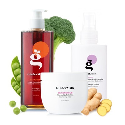 Nutrition Kit for Hair Care. Ginger based formula. Shampoo, Nourishing Mask H...