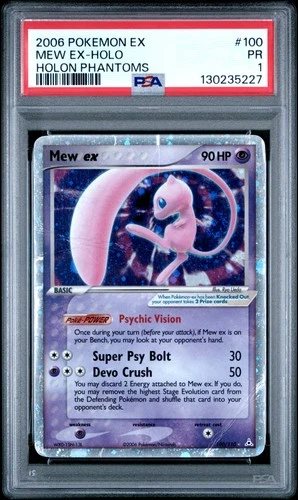 2006 POKEMON EX HOLON PHANTOMS #100 MEW EX-HOLO PSA 1