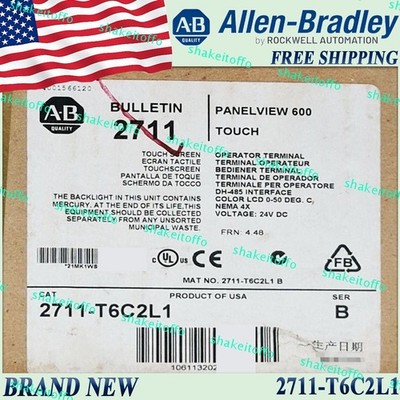 New Sealed 2711-T6C2L1/B AB PanelView Standard Terminal Free Ship AB 2711T6C2L1
