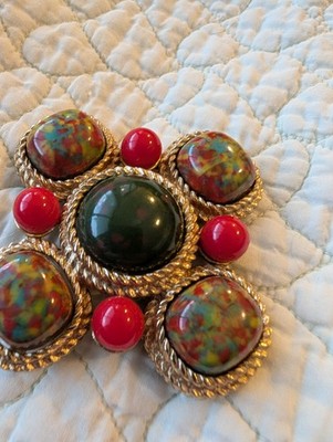 Sarah Coventry Vintage 1963 Mosaic Maltese Brooch, Groovy MCM