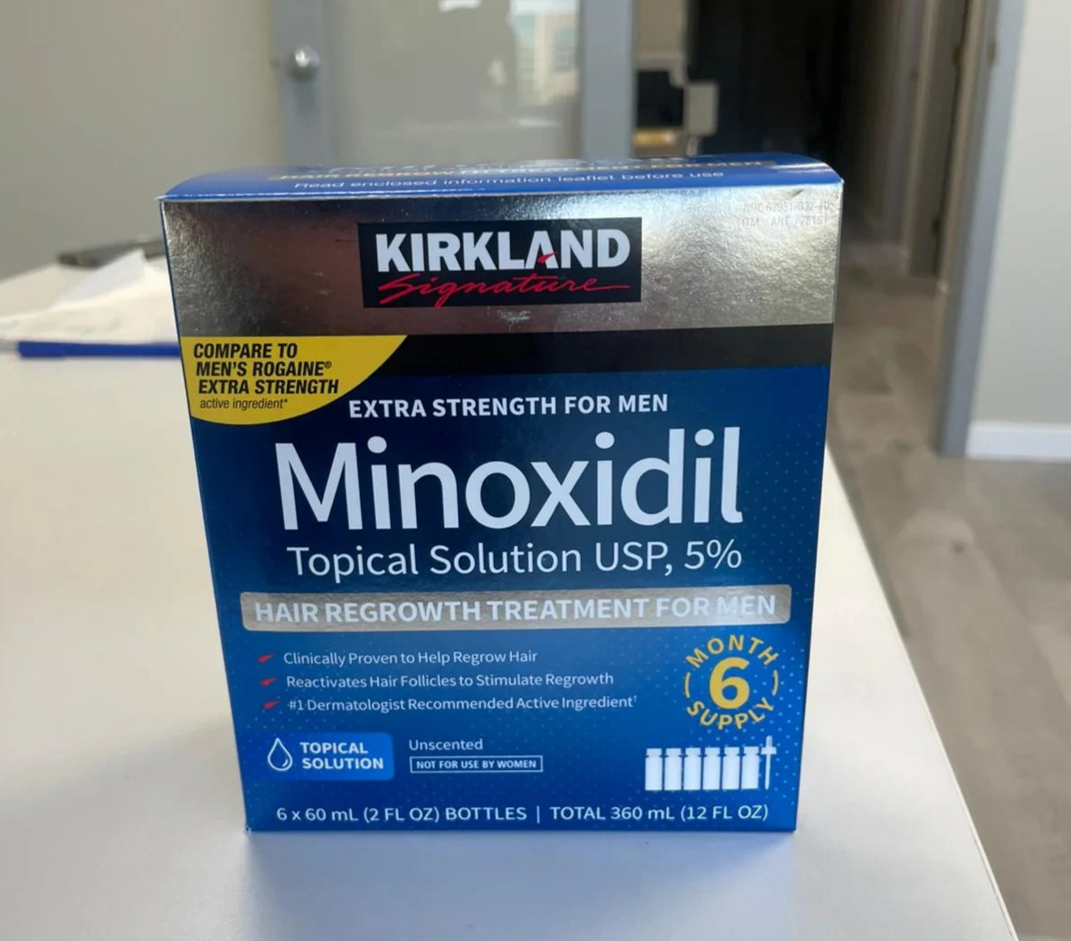 Kirkland Minoxidil 5% Extra Strength Men 6 Month Supply Hair Regrowth Solution