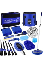 HORDALOR 21Pcs Car Wash Kit,62" Brush Mop with Long Handle,Car Cleaning...