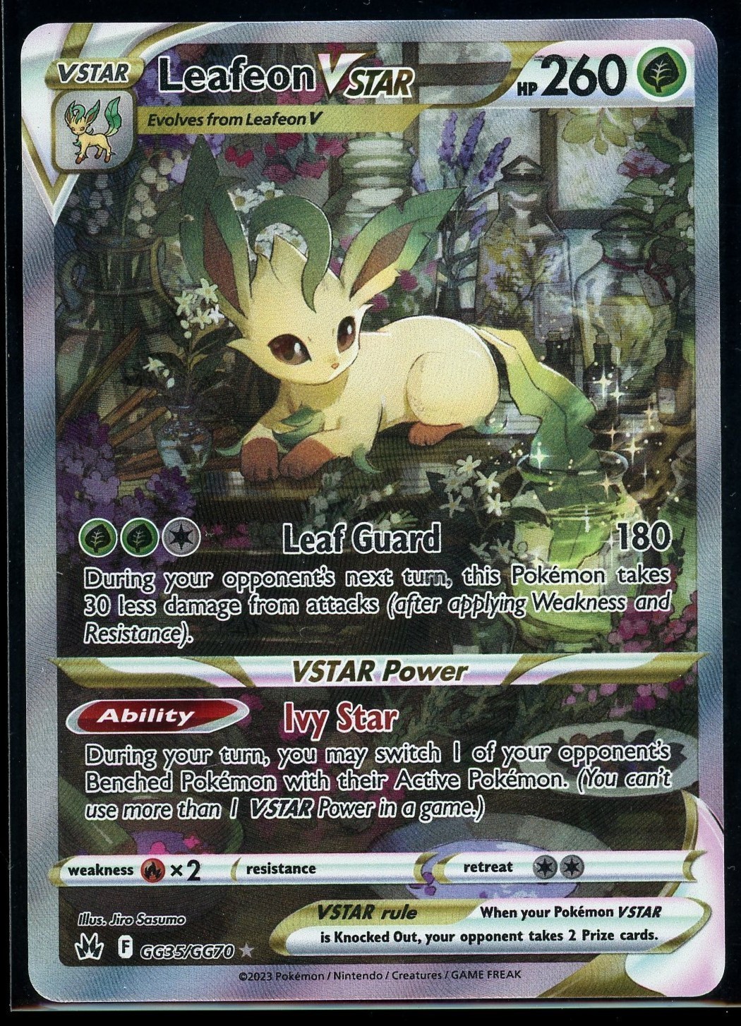 Leafeon VSTAR GG35/GG70 Full Art Pokemon Card Crown Zenith Galarian Gallery