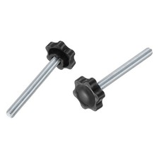 2Pcs 3/8"-16 Star Knobs 3.6" Stud Plastic Male Thread Clamping Hand Knob